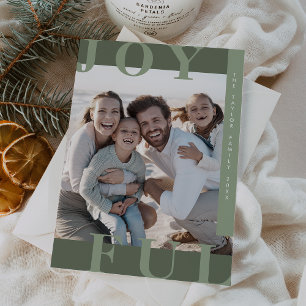 Cartão De Festividades Feliz Natal da família moderna e alegre da LOTTIE