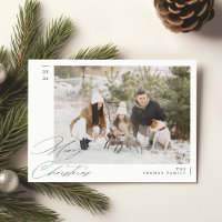 Feliz Natal da Família Moderna Verde Minimalista