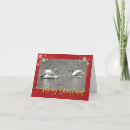 Cartão De Festividades Feliz Natal da família Swan