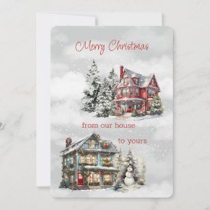 Cartão De Festividades Feliz Natal Da Nossa Casa Para O Seu Vitoriano