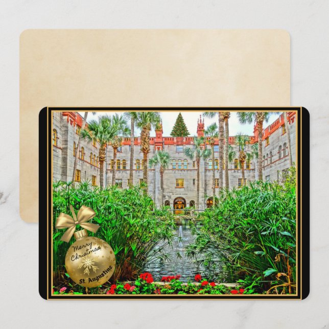 Cartão De Festividades Feliz Natal da Rua (Santo) Augustine Florida (Frente/Verso)