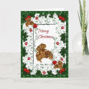 Cartão De Festividades Feliz Natal Dachshund Holiday Card