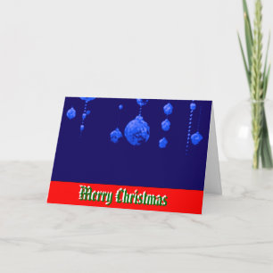 Cartão De Festividades Feliz Natal Dançando Bolas Azuis MUSEUM Zazzle