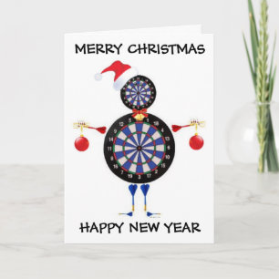 Cartão De Festividades Feliz Natal Darts Player