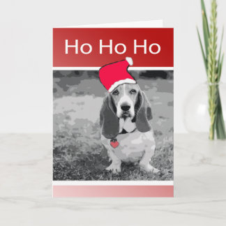 Cartão De Festividades Feliz Natal de Basset Hound