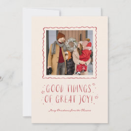 Cartão De Festividades Feliz Natal de Bons Tidings Manuscritas