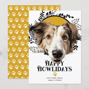 Cartão De Festividades Feliz Natal de Borzoi Dog