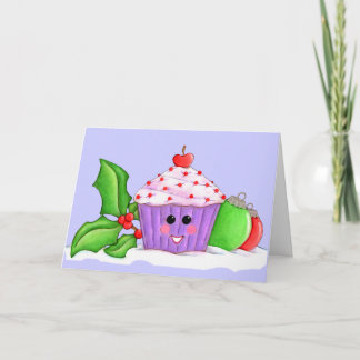 Cartão De Festividades Feliz Natal de Cupcake