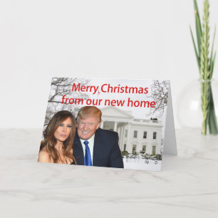 Cartão De Festividades Feliz Natal de Donald e Melania
