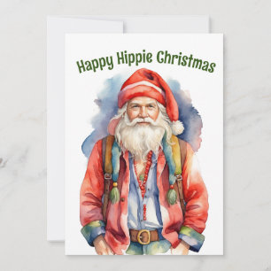 Cartão De Festividades Feliz Natal de Hippie