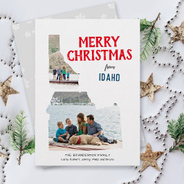 Cartão De Festividades Feliz Natal de Idaho com duas fotos