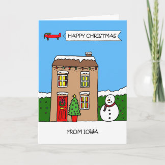 Cartão De Festividades Feliz Natal de Iowa