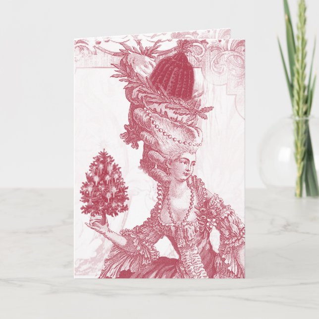 Cartão De Festividades Feliz Natal de Joyeux Noel (vermelho) (Frente)