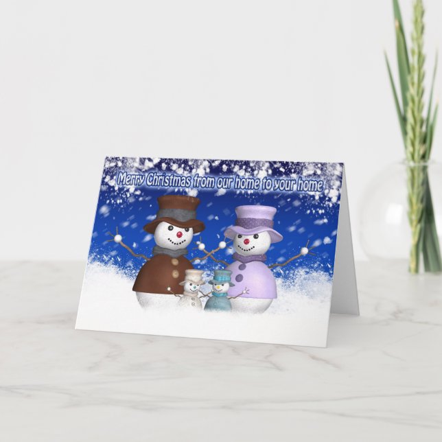 Cartão De Festividades Feliz Natal de nossa casa a sua casa (Frente)