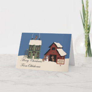 Cartão De Festividades Feliz Natal De Oklahoma