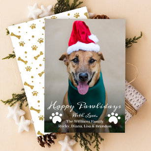 Cartão De Festividades Feliz Natal de Pawlidays Pet Dog Puppy