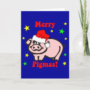 Cartão De Festividades Feliz Natal de porco