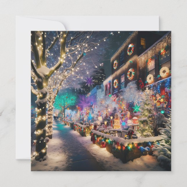 Cartão De Festividades Feliz Natal de Seattle, Washington (Frente)