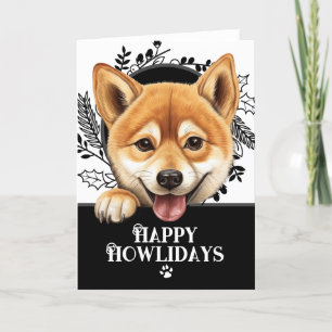 Cartão De Festividades Feliz Natal de Shiba Inu