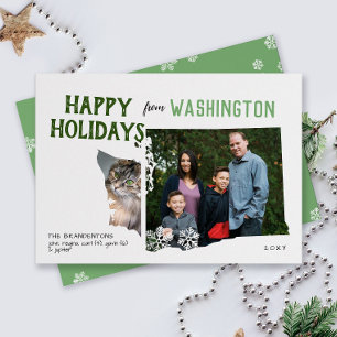 Cartão De Festividades Feliz Natal de Washington Dois Foto