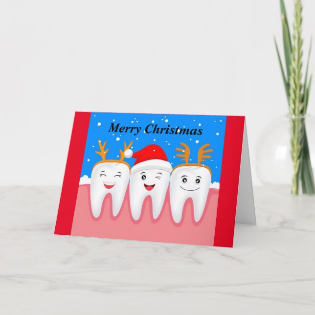 Cartão De Festividades Feliz Natal Dentes (Frente)