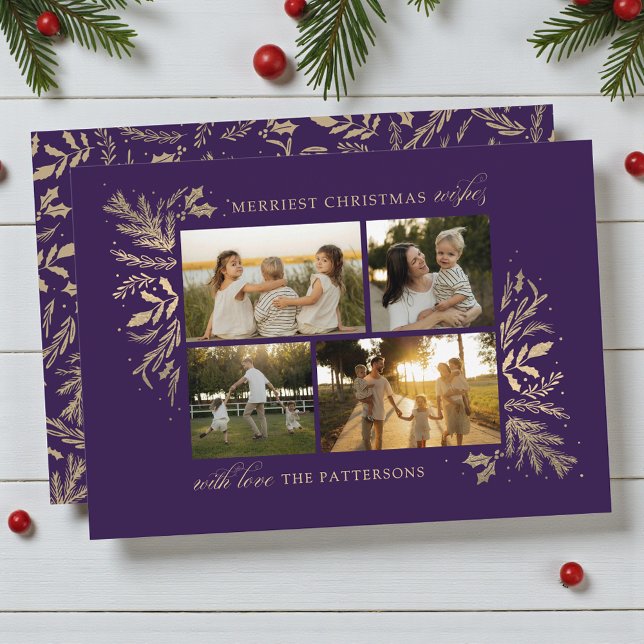 Cartão De Festividades Feliz Natal Deseja 4 Fotografia Floral Botânica (Criador carregado)