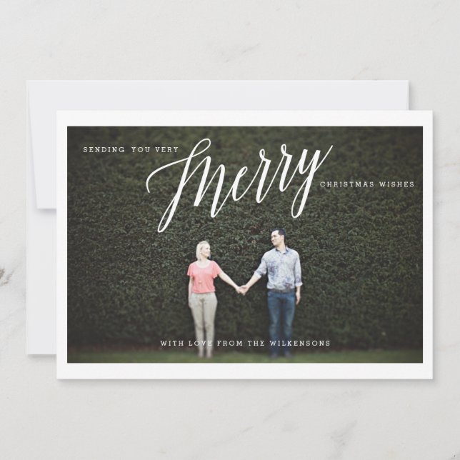 Cartão De Festividades Feliz Natal Deseja Saudação Fotográfica (Frente)
