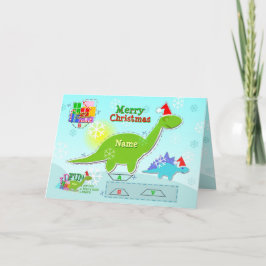 Cartão De Festividades Feliz natal Dinossauro 3D Corte e Dobrar Artesanat