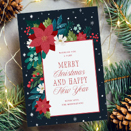 Cartão De Festividades Feliz Natal do Botânico de inverno