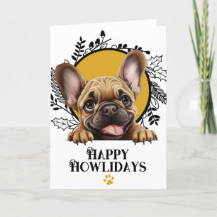 Cartão De Festividades Feliz Natal do Cachorro Francês