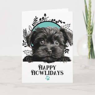 Cartão De Festividades Feliz Natal do Cão Affenpinscher