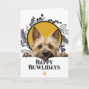 Cartão De Festividades Feliz Natal do Cão da Raça Cairn Terrier
