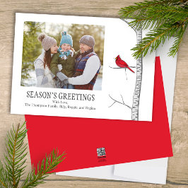 Cartão De Festividades Feliz Natal do Cardeal Vermelho