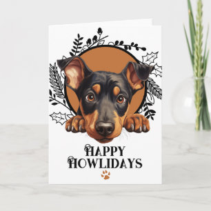 Cartão De Festividades Feliz Natal do Doberman Pinscher Cão