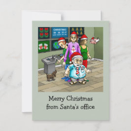 Cartão De Festividades Feliz Natal Do Escritório De Papais noeis