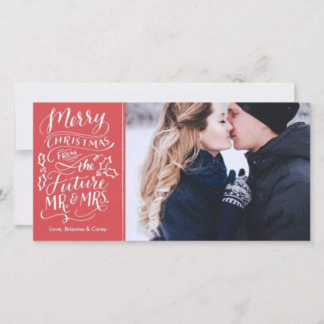 Cartão De Festividades Feliz Natal Do Futuro Sr. e Sra. (Frente)