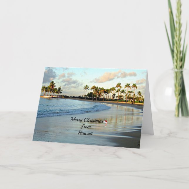 Cartão De Festividades Feliz Natal do Havaí (Frente)