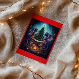 Cartão De Festividades Feliz Natal do nosso pequeno ninho de dragão