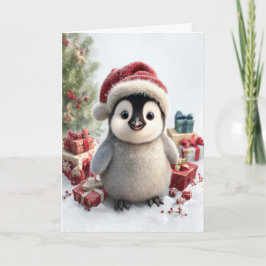 Cartão De Festividades Feliz Natal do Pinguim