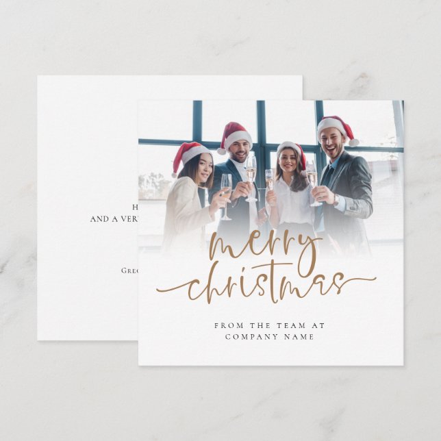 Cartão De Festividades Feliz Natal do Script da Companhia de Fotografias  (Frente/Verso)