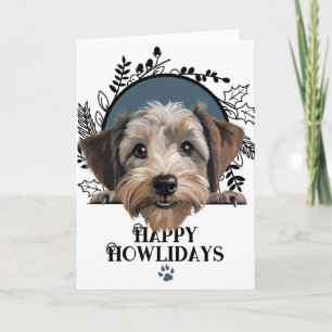 Cartão De Festividades Feliz Natal do Terrier Dandie Dinmont Howlidays