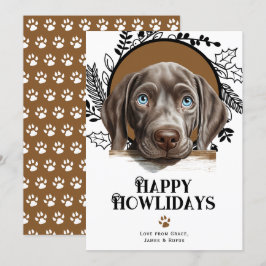 Cartão De Festividades Feliz Natal do Weimaraner