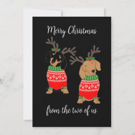 Cartão De Festividades Feliz Natal Dois Dachshances Desenterrados