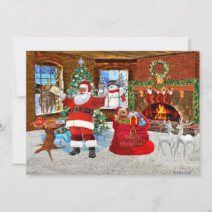 Cartão De Festividades Feliz Natal dos Papais noeis