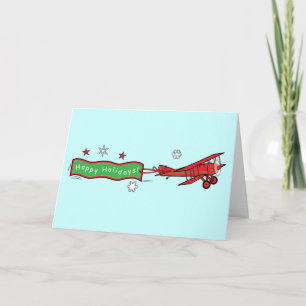 Cartão De Festividades Feliz Natal dos Passageiros de Avião
