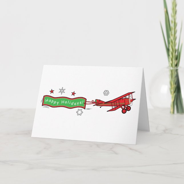 Cartão De Festividades Feliz Natal dos Passageiros de Avião (Frente)