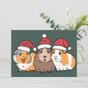Cartão De Festividades Feliz Natal dos Porquinhos-da-Índia Amante dos Ani