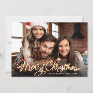 Cartão De Festividades Feliz Natal Dourado Espetáculo de Senha com Saudaç
