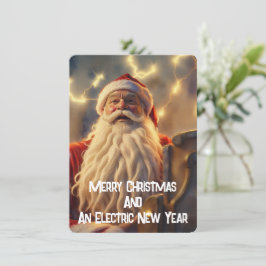 Cartão De Festividades Feliz Natal e Ano Novo Elétrico