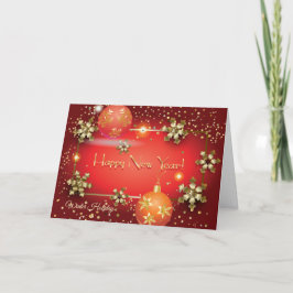 Cartão De Festividades Feliz Natal e Ano Novo! Luxo prateado 20XX